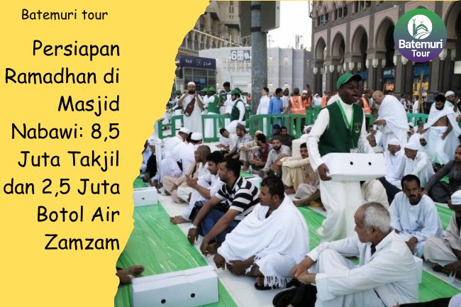 Persiapan Ramadhan di Masjid Nabawi: 8,5 Juta Takjil dan 2,5 Juta Botol Air Zamzam